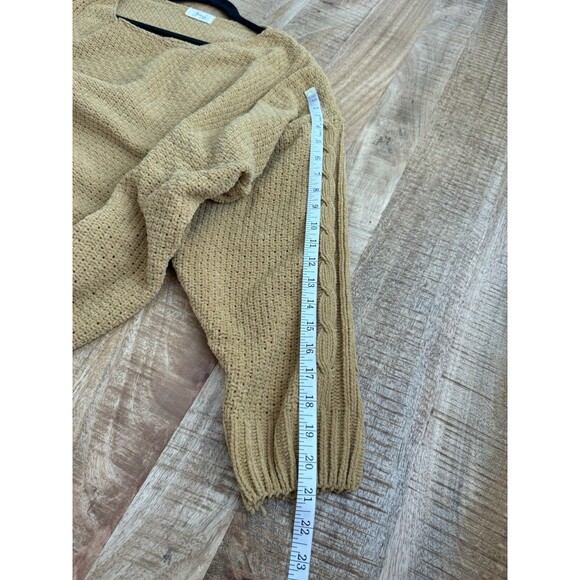 Shirley Lee Women's Long Sleeve Mustard Yellow Chunky Knit Sweater Comfy 2X - Picture 10 of 10